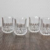 4 glasses with digestive crystal Arques vintage Longchamp model