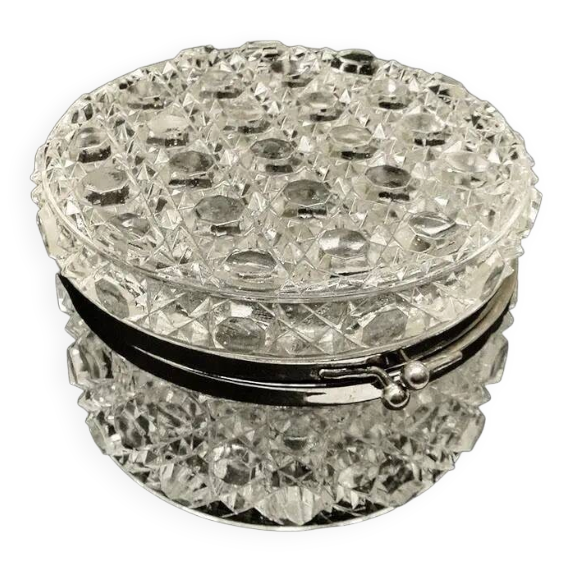 Bonbonniere, Vienna Secession, pressed glass, Belgium, 1930s