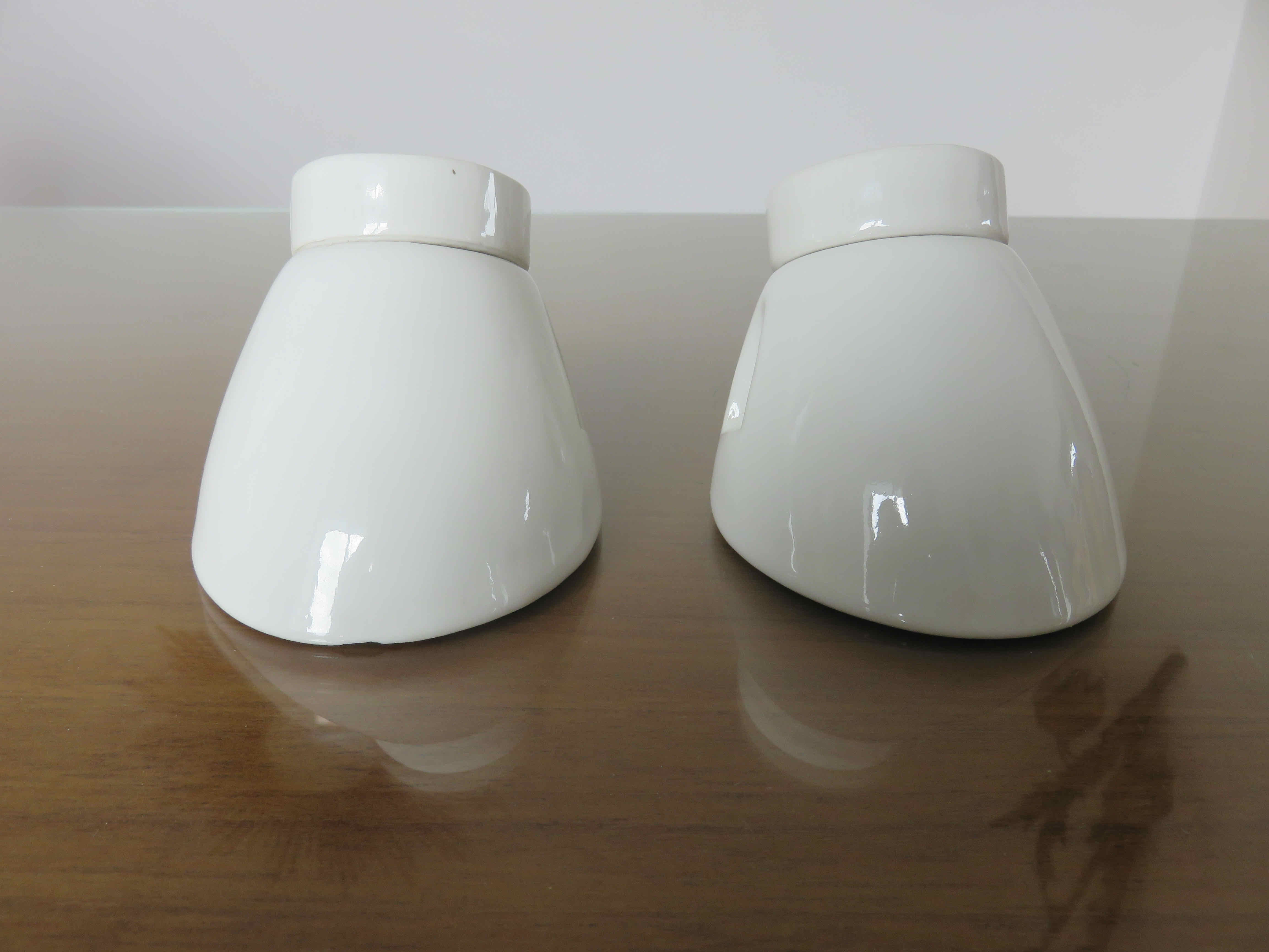 Pair of art deco style porcelain wall lamps