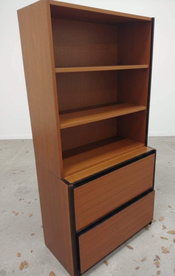Vintage Open Library & Drawers – Industrial Style Administration | Selency