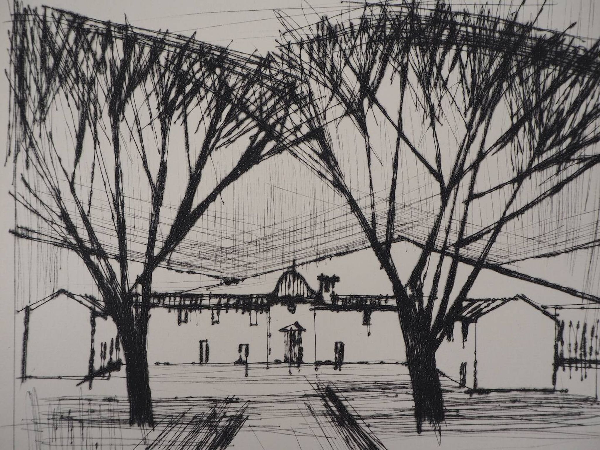 Bernard Buffet: The Entrance to the Castle - Original Engraving