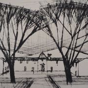 Bernard Buffet: The Entrance to the Castle - Original Engraving