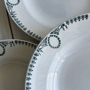 5 iron earthenware soup plates