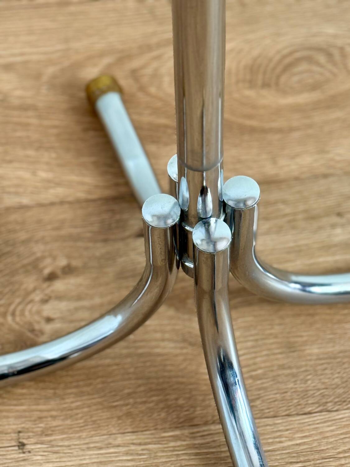 Vintage stainless steel coat rack – 12 hooks