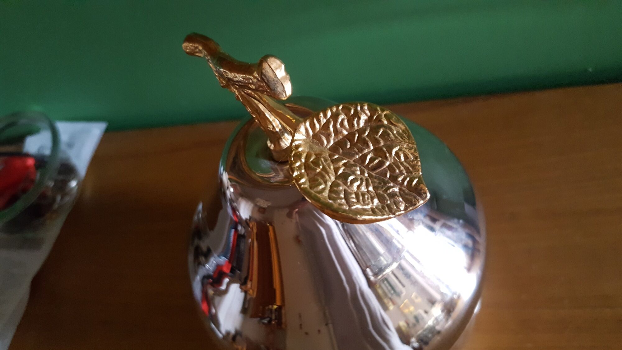 Vintage pear ice bucket in silver plated metal (silver plate)