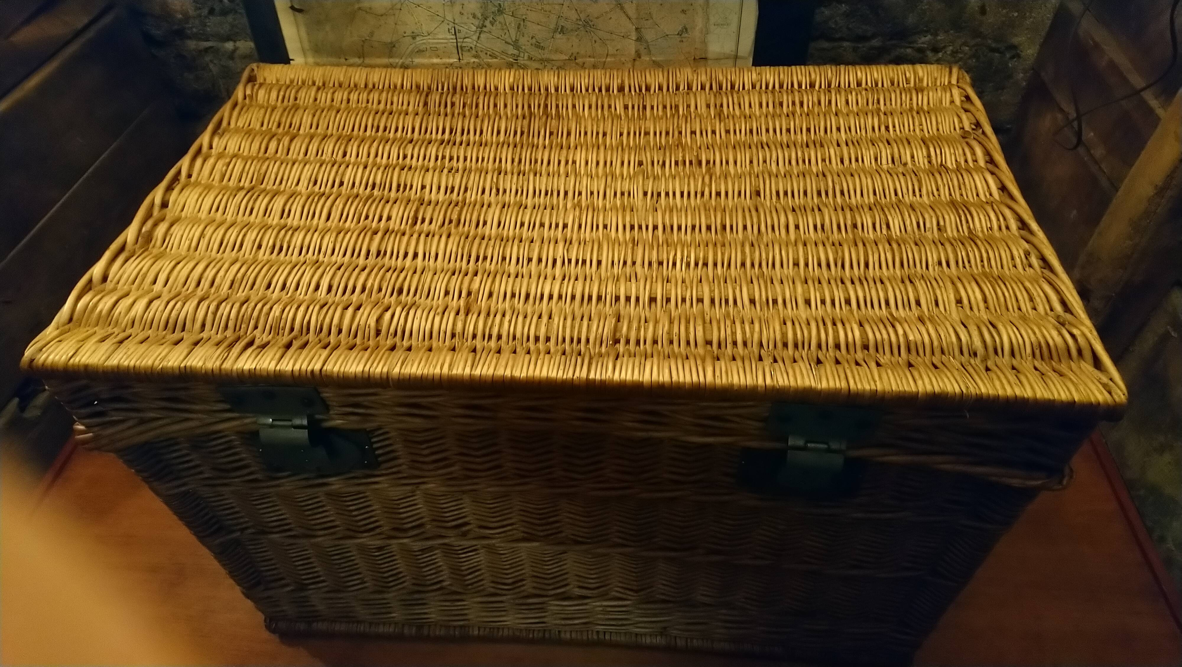 Rattan travel trunk