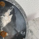 Vintage grey round marble ashtray