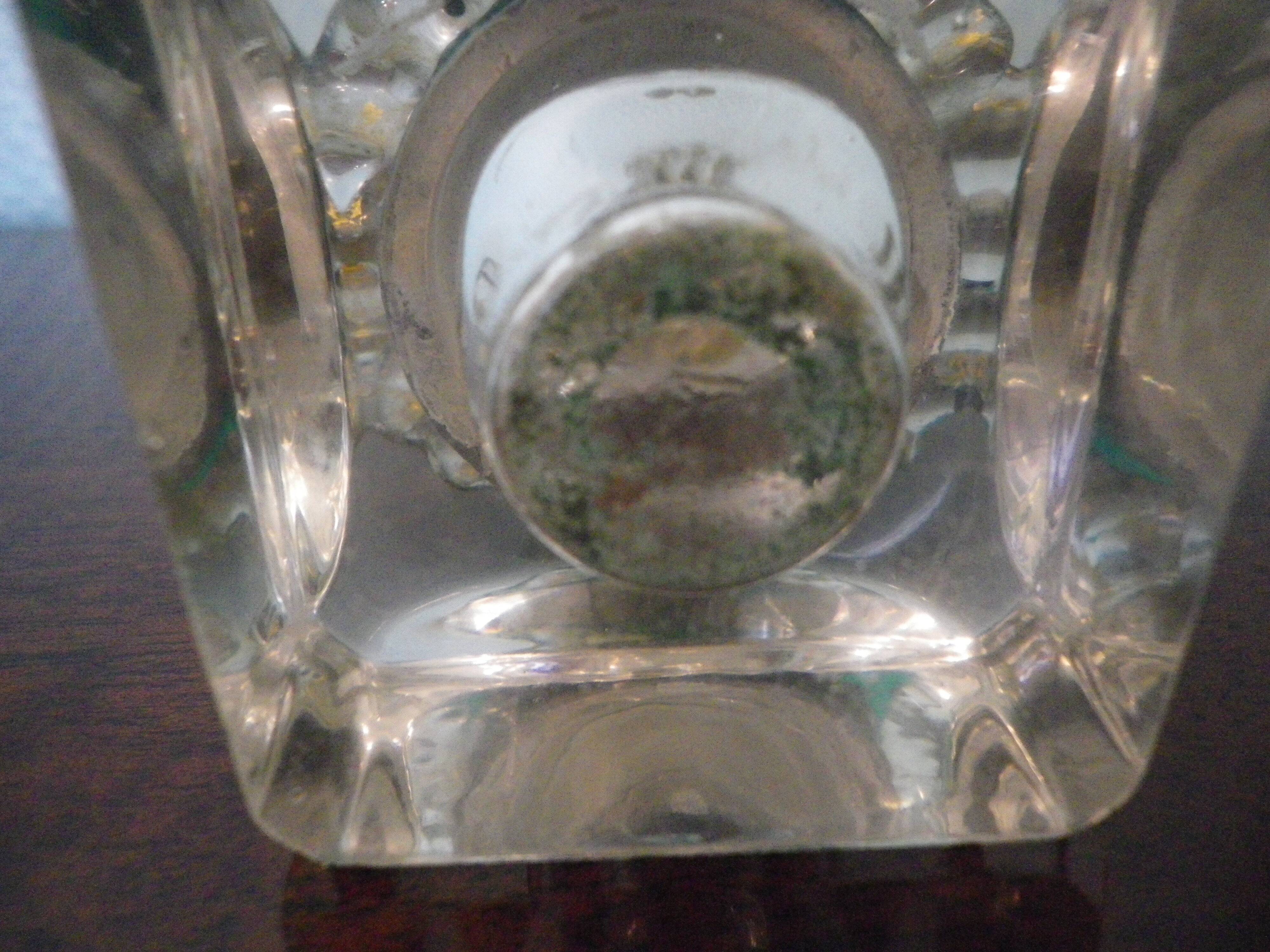 Antique Desk Candlestick from Vallérystal Crystal Factory, 1890s