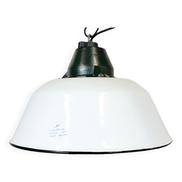Enamel and cast iron industrial pendant light 1960s