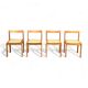 Set of 4 vintage chairs in solid ash and cane