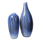Pair of vintage smoky glass vases lined with opaline, Murano bubble glass.