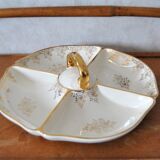 Aperitif tray in porcelain gilded decoration Villeroy & Boch 50s/60s