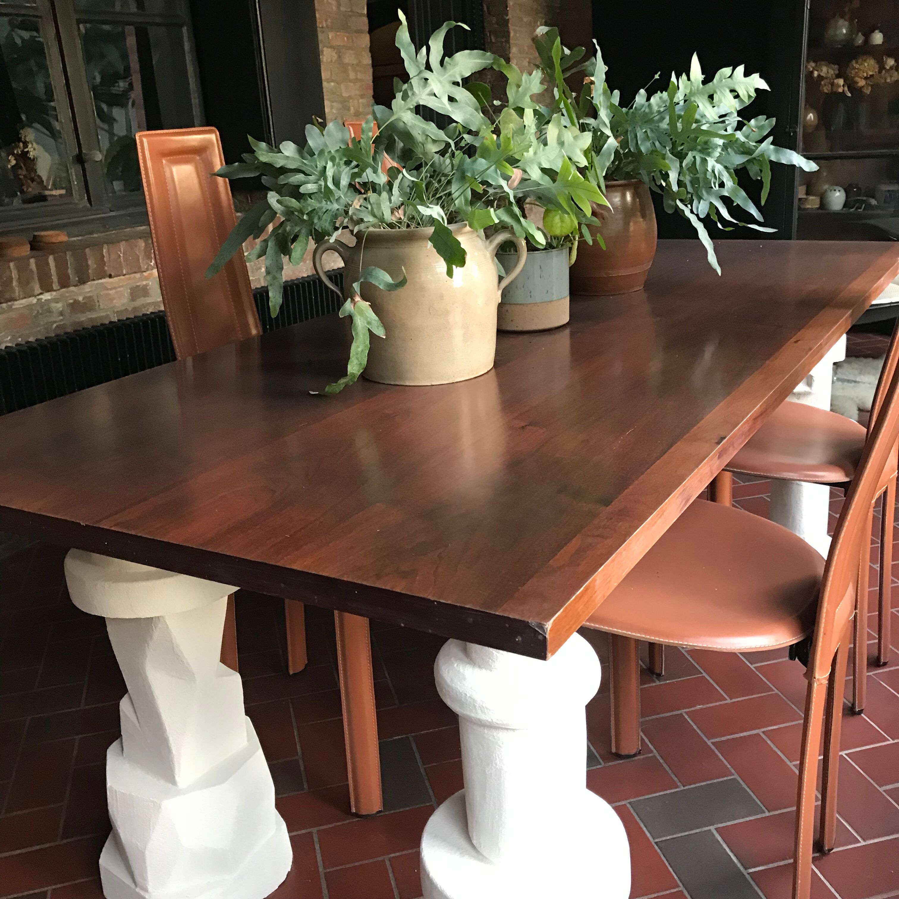 Series of 6 leather chairs