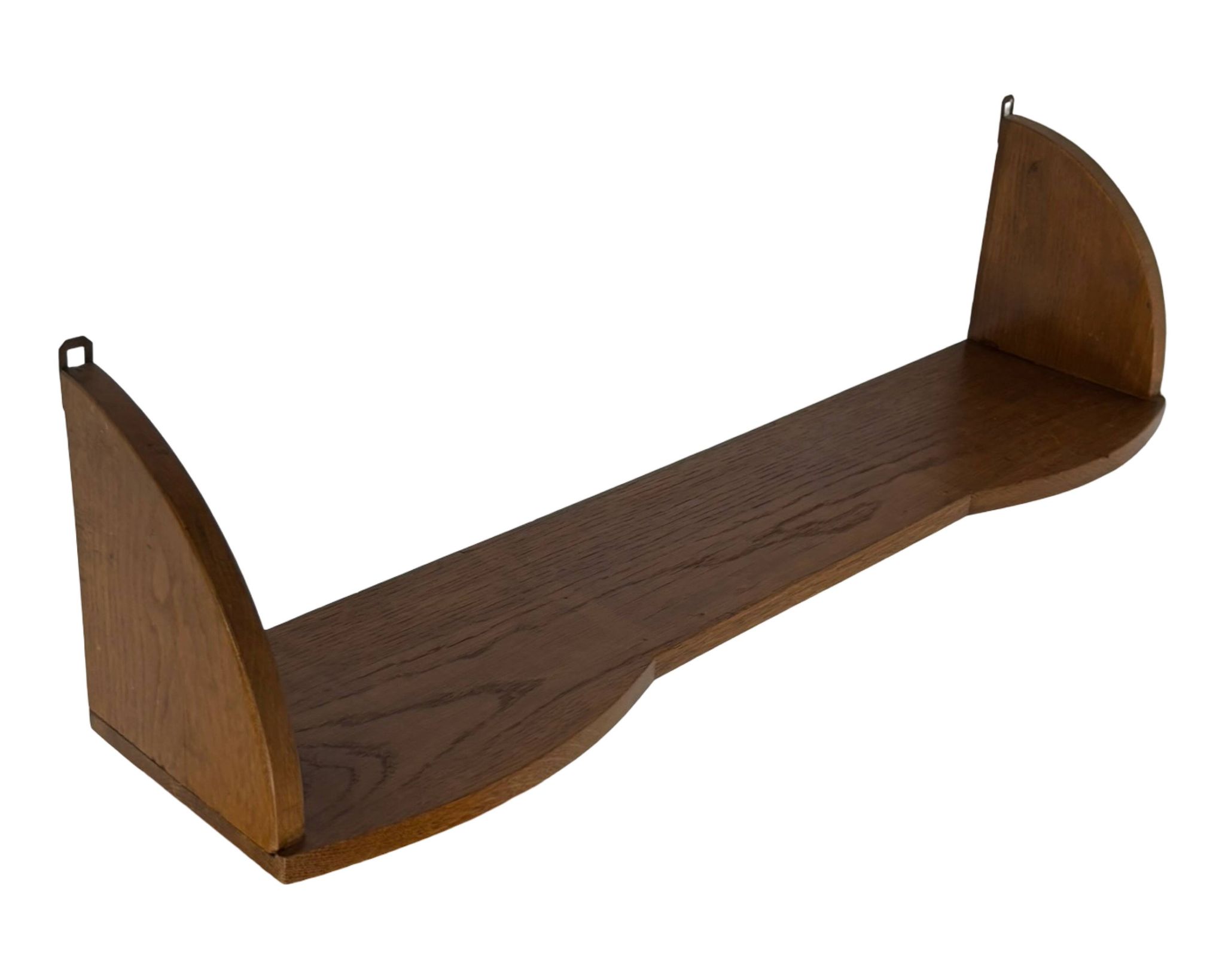 Vintage wooden wall shelve rack bookshelf in oak wood minimalist