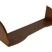 Vintage wooden wall shelve rack bookshelf in oak wood minimalist