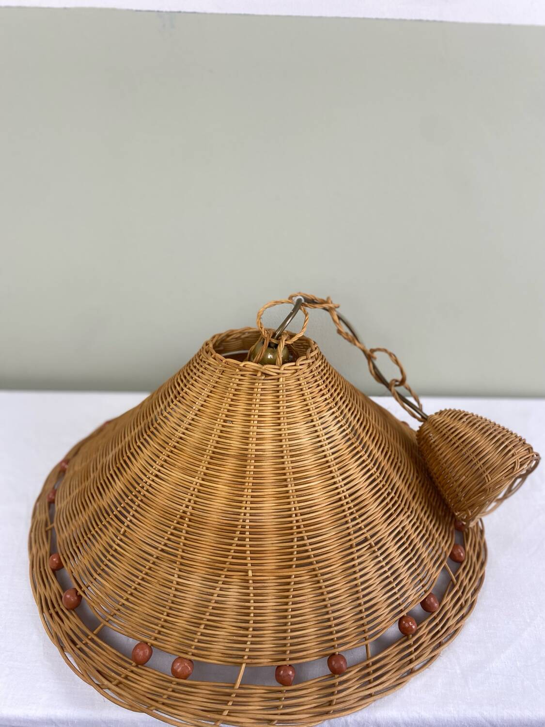 Vintage wicker pendant light