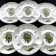 6 L'Hirondelle porcelain artichoke plates by Mehun sur Yèvre