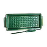 Green and gold ceramic dish