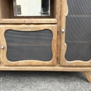 Low sideboard, bar, storage unit, wood, compass legs,