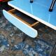 Set table and chairs in blue formica
