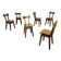 6 brutalist solid wood chairs, chalet decor, vintage