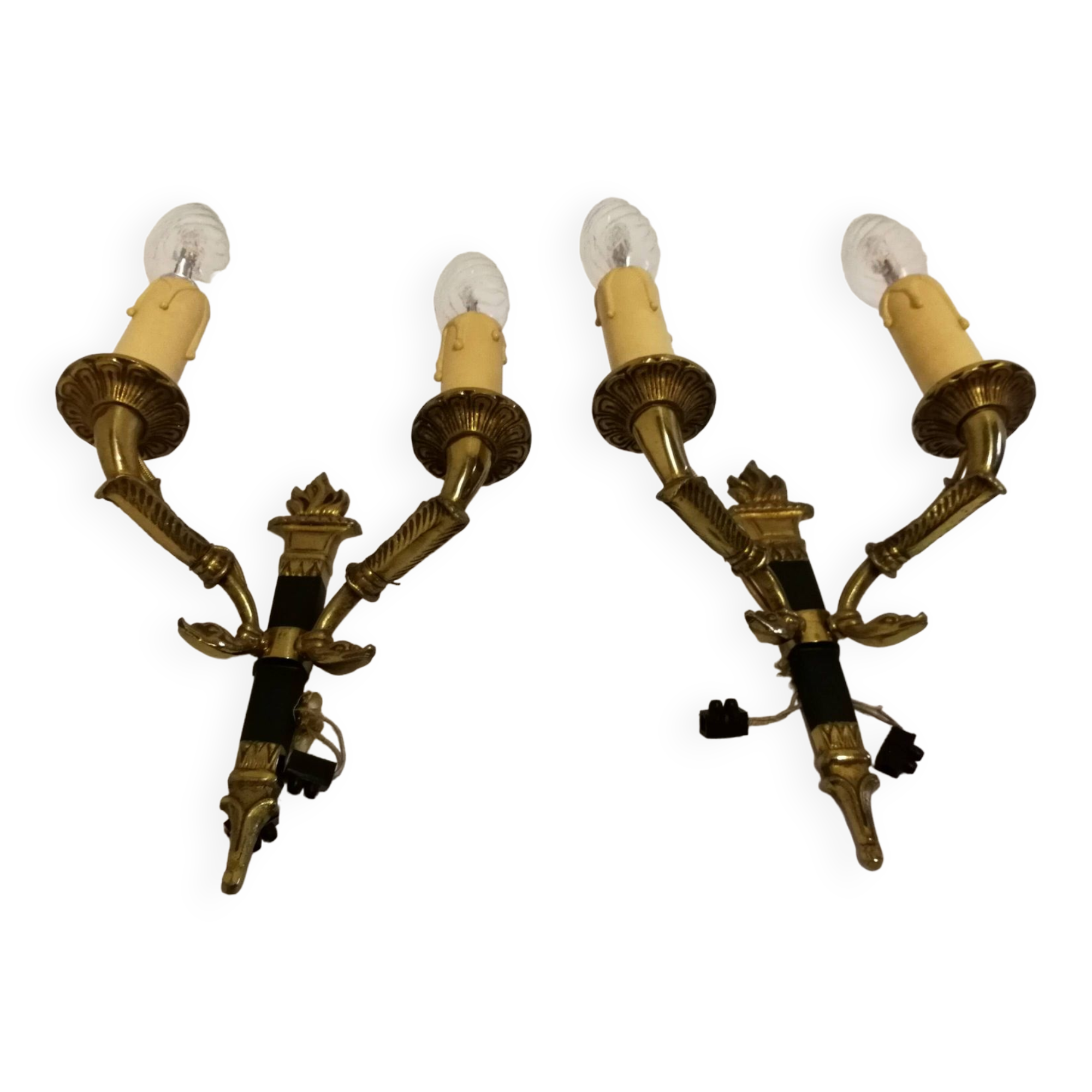 Pair Of Brass Sconces