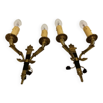Pair Of Brass Sconces
