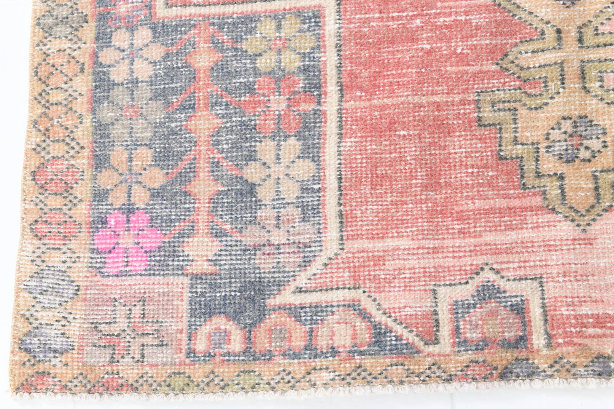 4x8 Rug For Living Room Pale Red Oriental Antique Vintage Rug, 128x248Cm