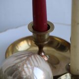 Set of 2 brass candle holders