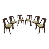 Set of six early 20th century Empire gondola chairs