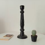 Large antique carved wooden candlestick