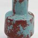 Petit vase design rouge sang de bœuf et bleu turquoise