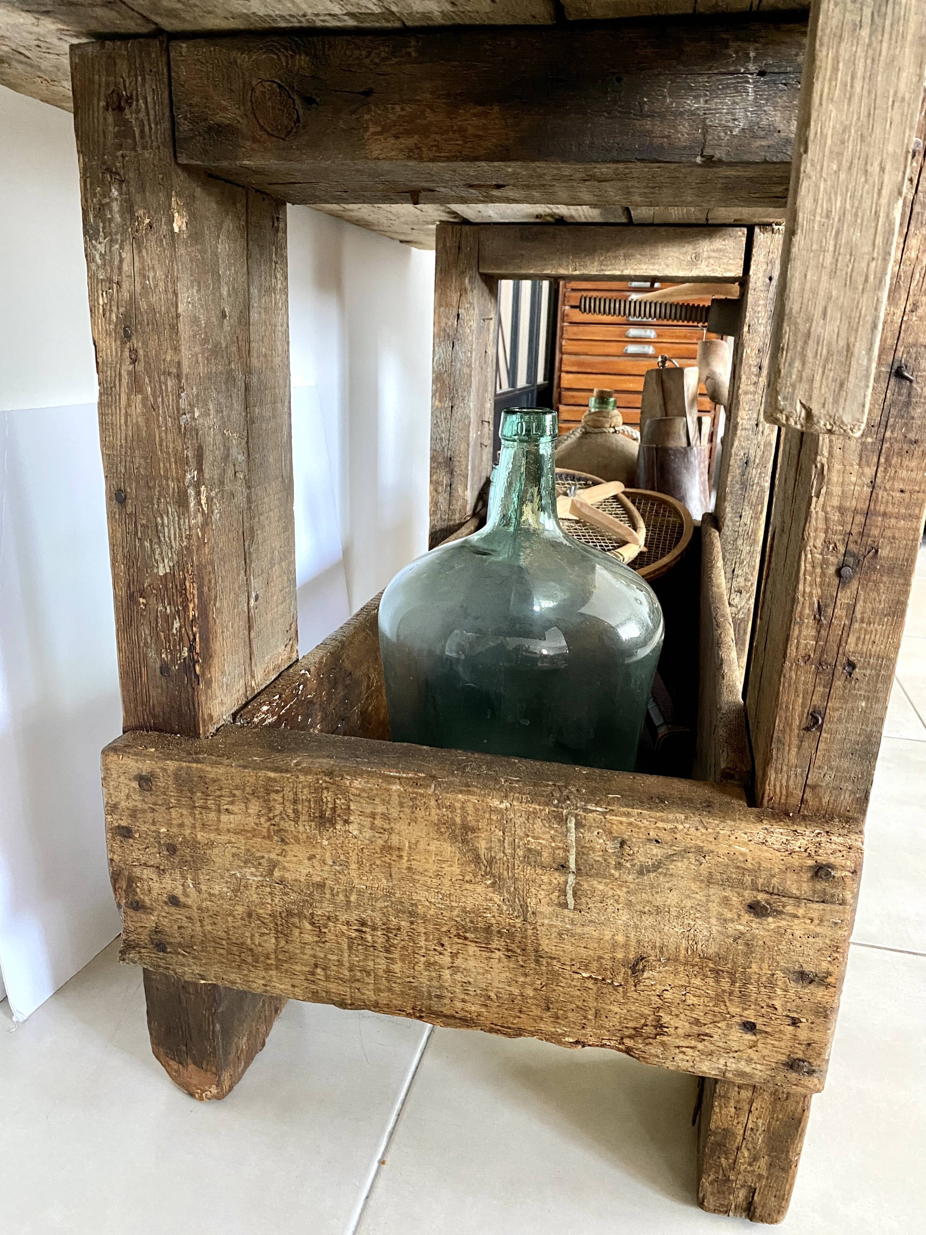 Old wooden workbench