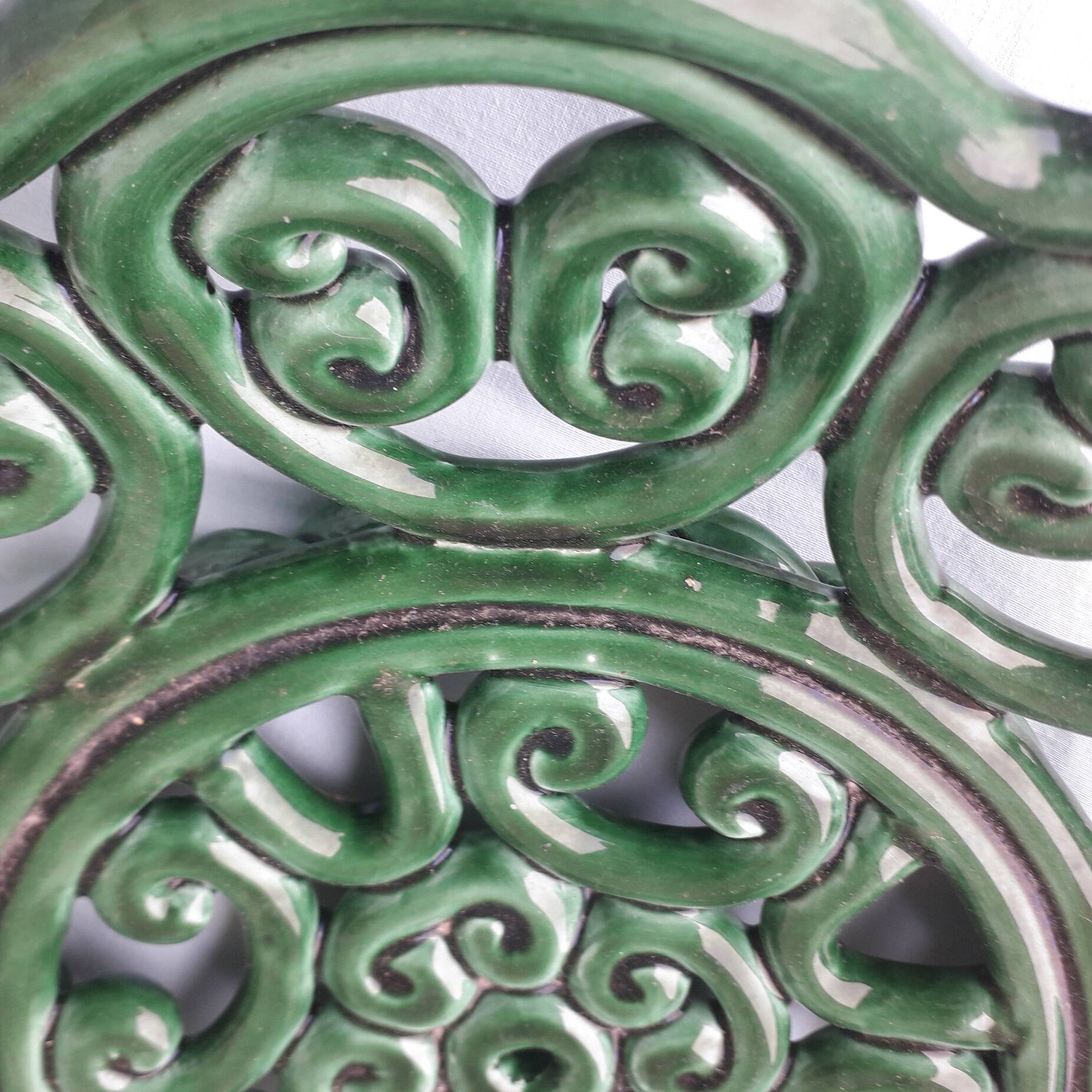 Green ceramic bowl