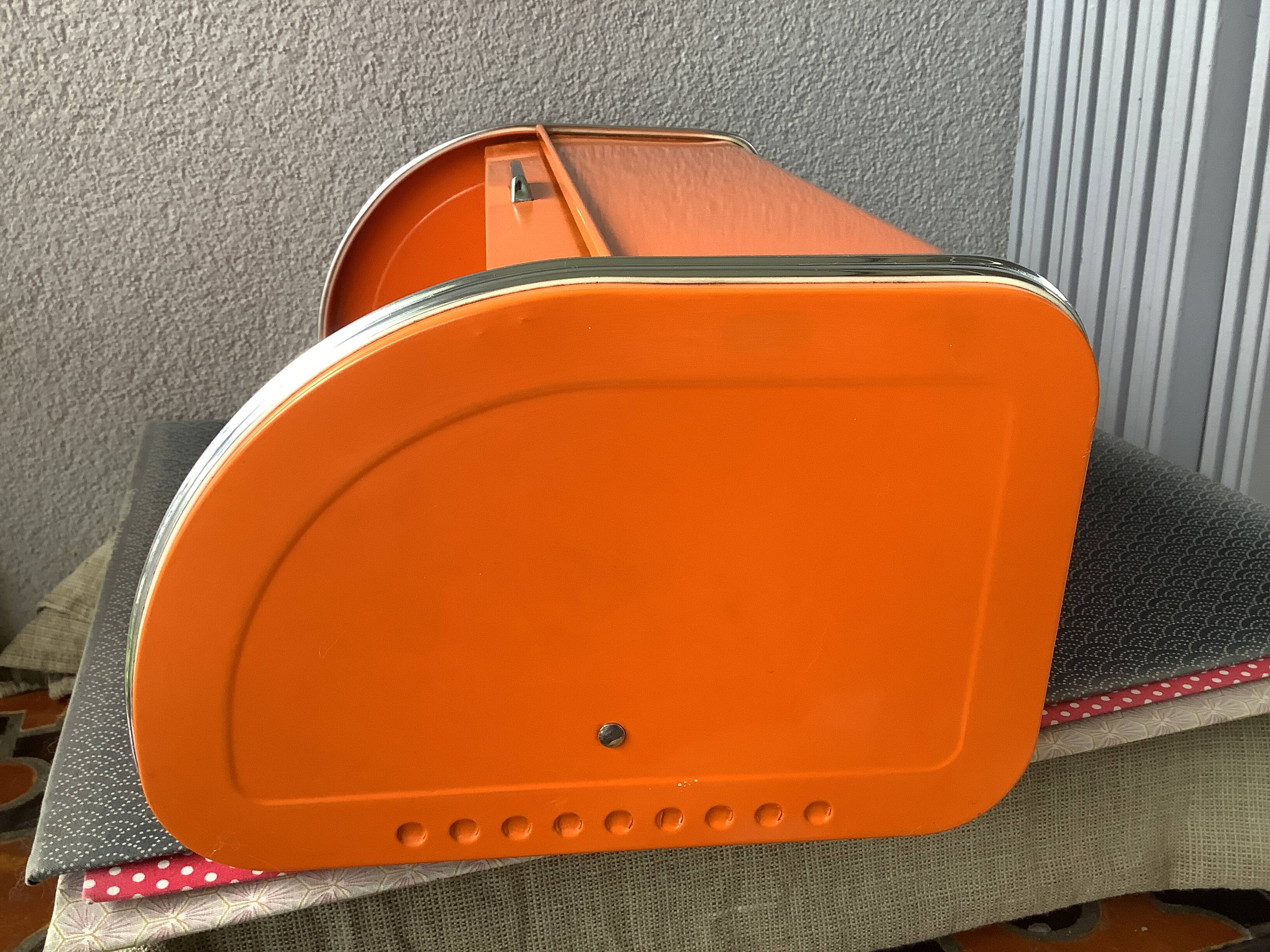 ヴィンテージ　レトロ　アンティークROSSIGNOL ブレッドケース オレンジ ヴィンテージ レトロ アンティークROSSIGNOL ブレッドケース