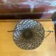 Panier Tressé Ancien Metal Argenté Vintage #E015