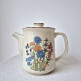 '70s Flower Stoneware Coffee Pot - Vintage