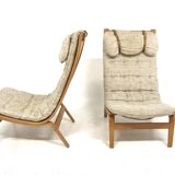 Set of 2 beech armchairs, Sweden, 1970