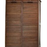 Meuble secrétaire rideau vintage en bois massif