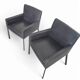 2 x Manet Minotti arm chairs 1990s / dark brown leather / chrome height 83
