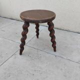 Small vintage plant stand with twisted tripod legs