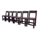 Set of 4 Savoyard pine folk art chairs from the 1950s.