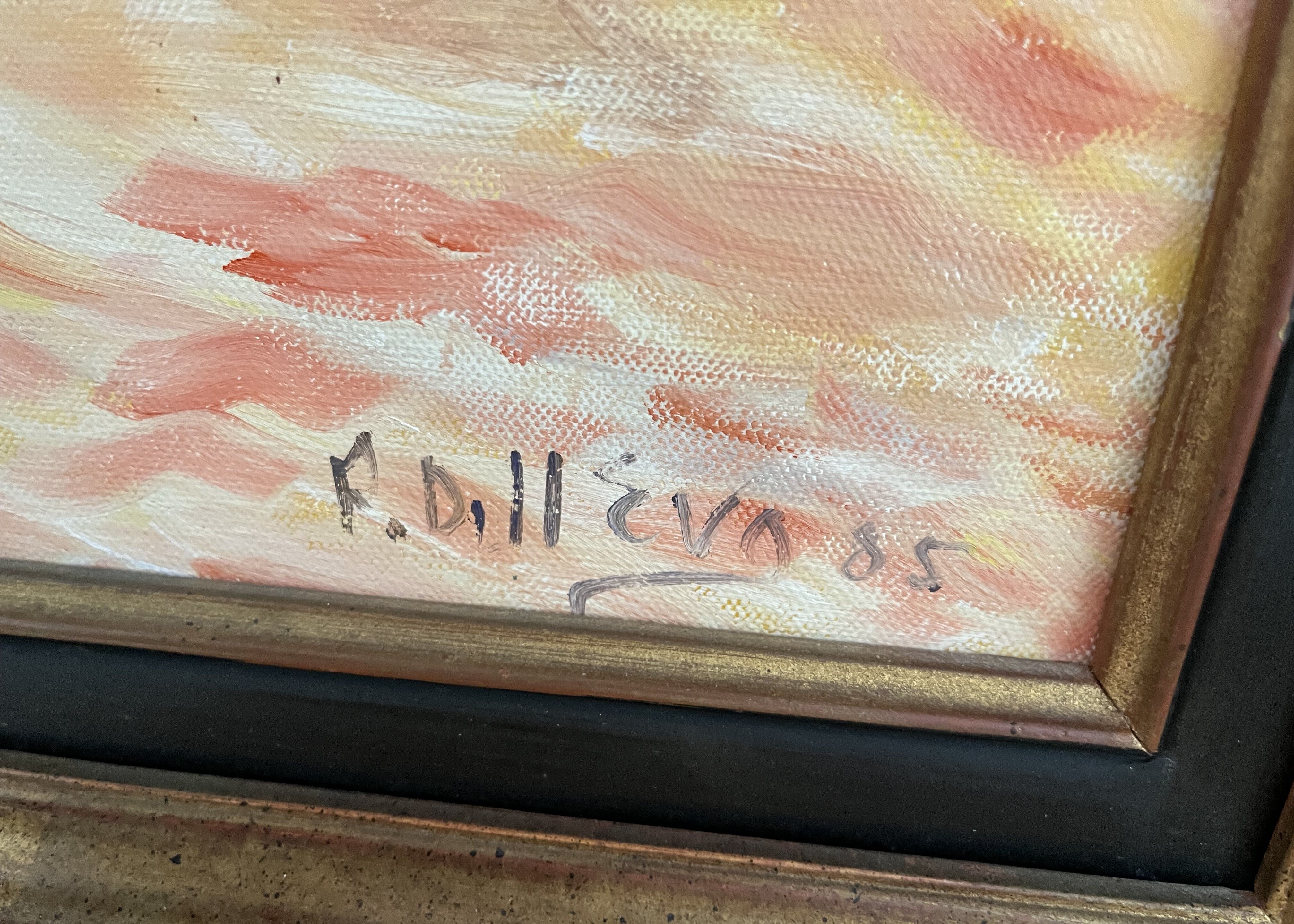 Oil on canvas, still life with bouquet of flowers