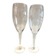 2 photophores sur pied en verre soufflé