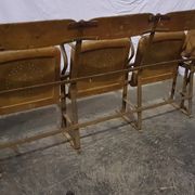 Luterma antique theatre bench circa 1930, vintage wrought iron cinema bench