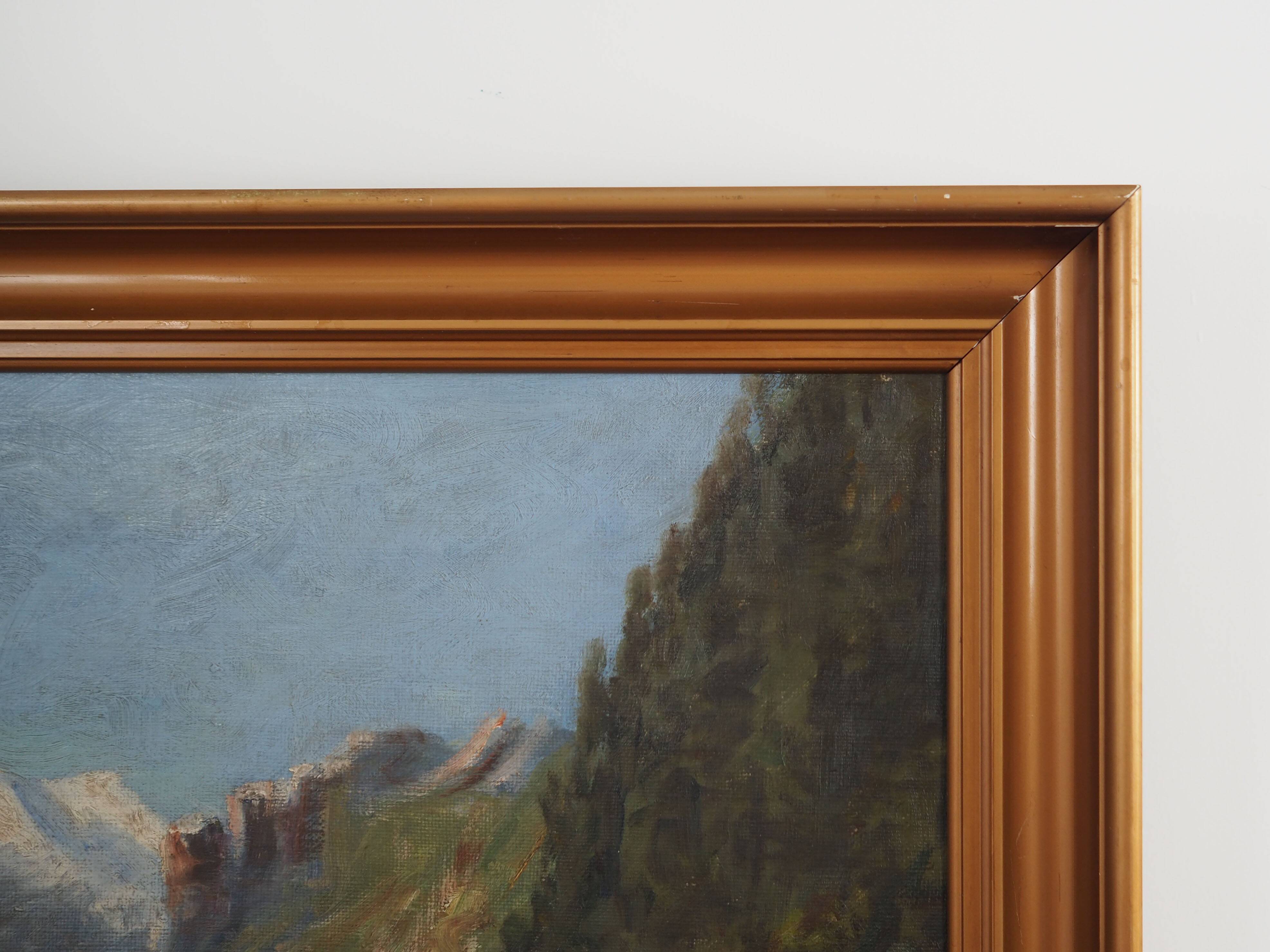 Painting "The River in the Mountains”, Scandinavian design, 1970s