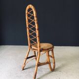 Mid-Century Bamboo High Back Chair from Rohé Noordwolde, Netherlands, 1960s