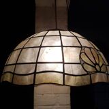 Mother-of-pearl and brass pendant light