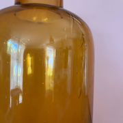 Amber glass vase bottle
