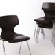 6 chaises Flötotto Pagwood – classique du design allemand, années 1970, chrome et contreplaqué
